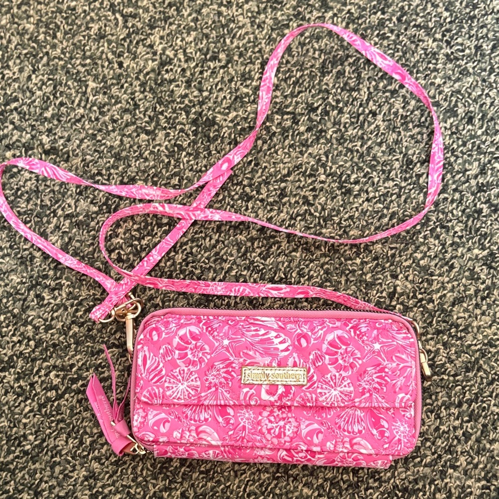 Simply Southern Pink Floral Wristlet